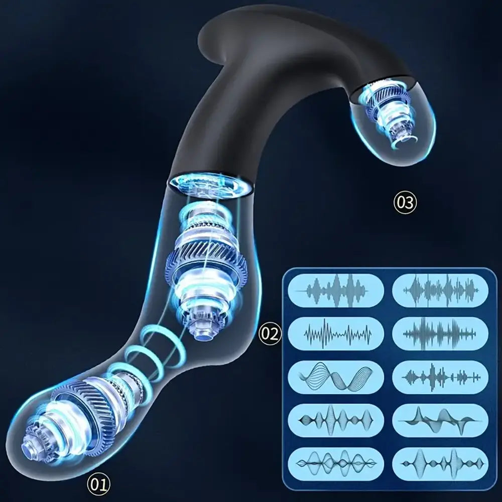 Prostate Vibrating Massager 3 in 1 Remote Anal Vibrator Sex Toy