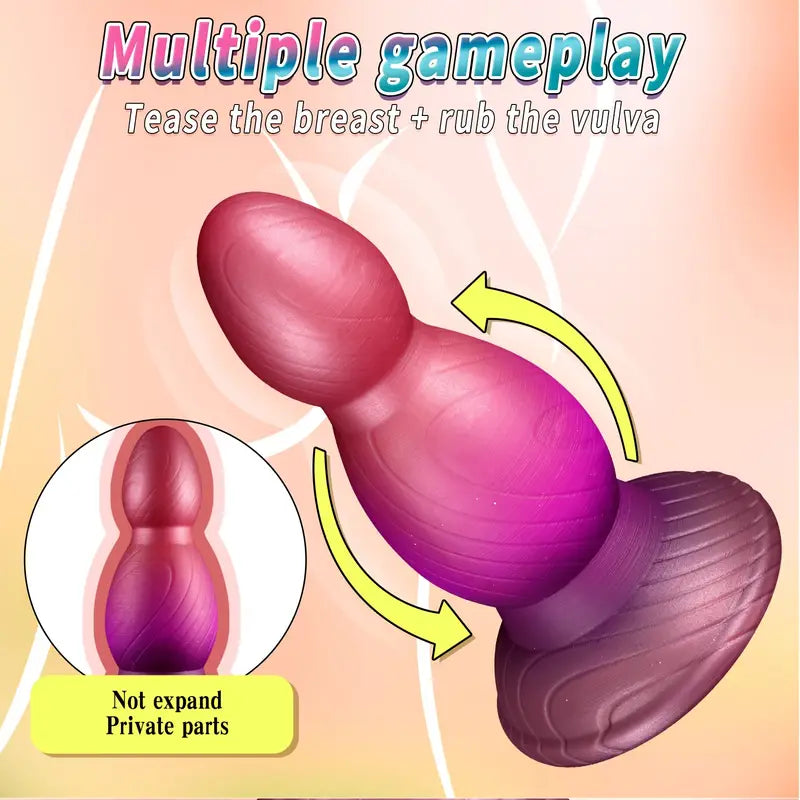 Extra Large Silicone Anal Plug With Beads For Prostate Massage