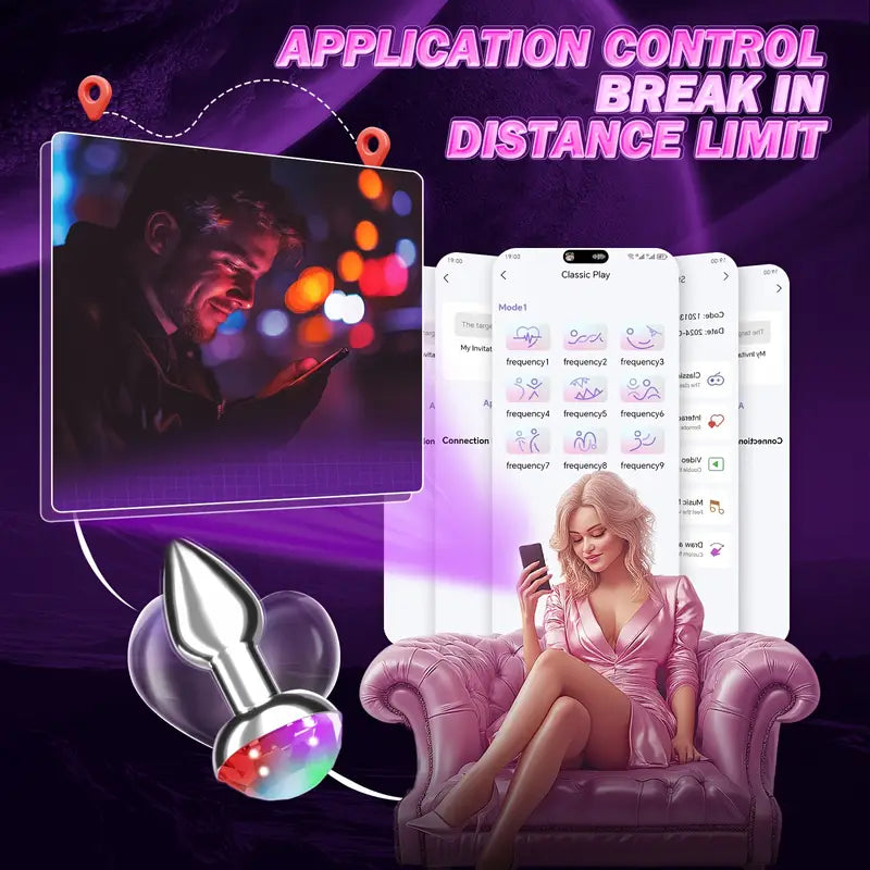 Voice-Controlled Luminous LED Anal Plug Vibrator Prostate Massager