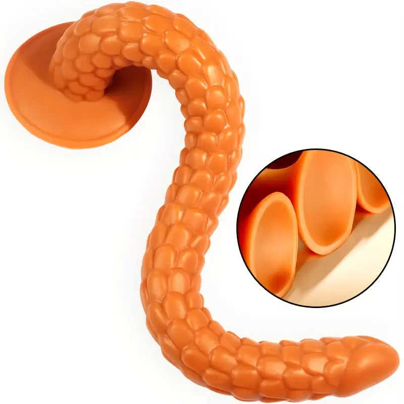 Long Orange TPE Anal Sex Toy For Anal Stimulation Dildo Butt Plug