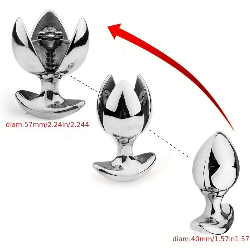 New Metal Butt Anal Chastity Lock Open Close Butt Plug For Women SM