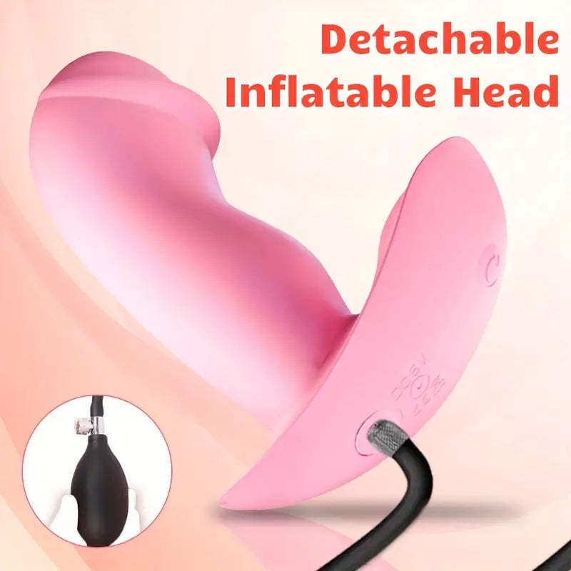 Inflatable Butt Plug Anal Vibrator Liquid Silicone Prostate Massager