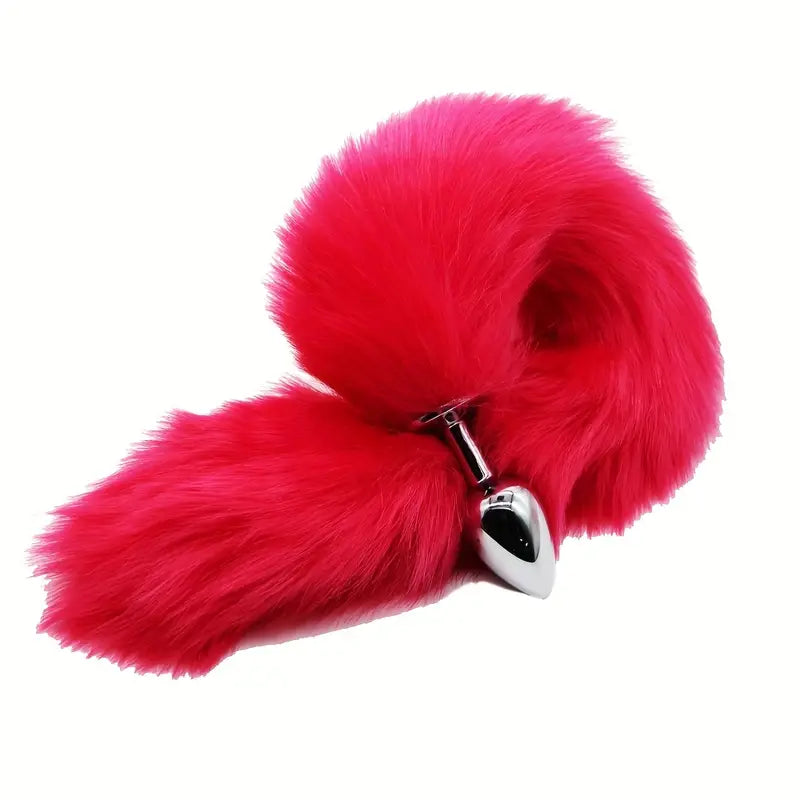 Separable Metal Anal Plug Real Fox Tail Role Play Butt Plug Anal Sex Tail