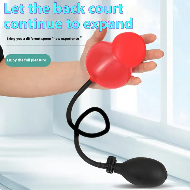 Unisex Anal Plug With Inflation Controller Inflatable Flirting Adult Toy