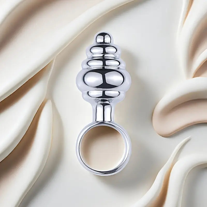 Premium Metal Anal Plug G-Spot Massager Dilator With Textured Pull Ring