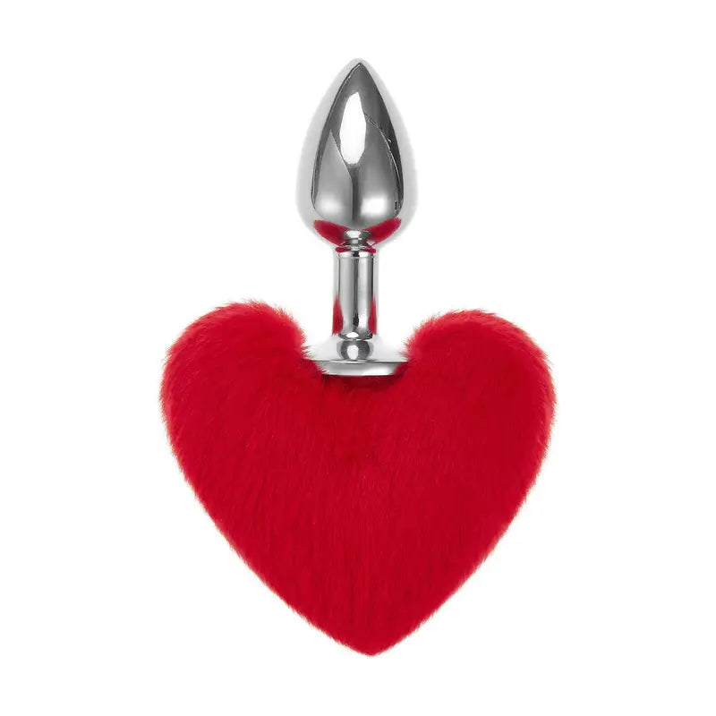 Soft Cute Heart Shaped Pom Anal Plug Adult Sexual Toy For Men