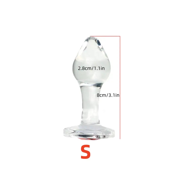 Glass Crystal Heart-Shaped Anal Plug Adult Toy For Couples Men Women