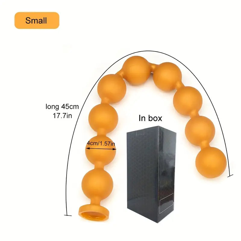 9 Balls Liquid Silicone Anal Beads Soft Butt Plug Colon/Prostate Massage