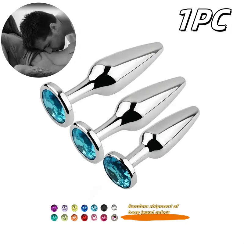 Gem Base Metal Anal Plug Ass G-Spot Masturbation Tool Sex Massager