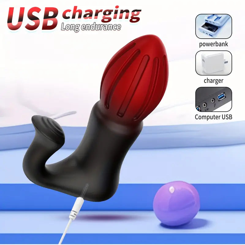 Remote Control Anal Plug 2 in 1 Clitoral Stimulator 7 Frequency Anal Toy