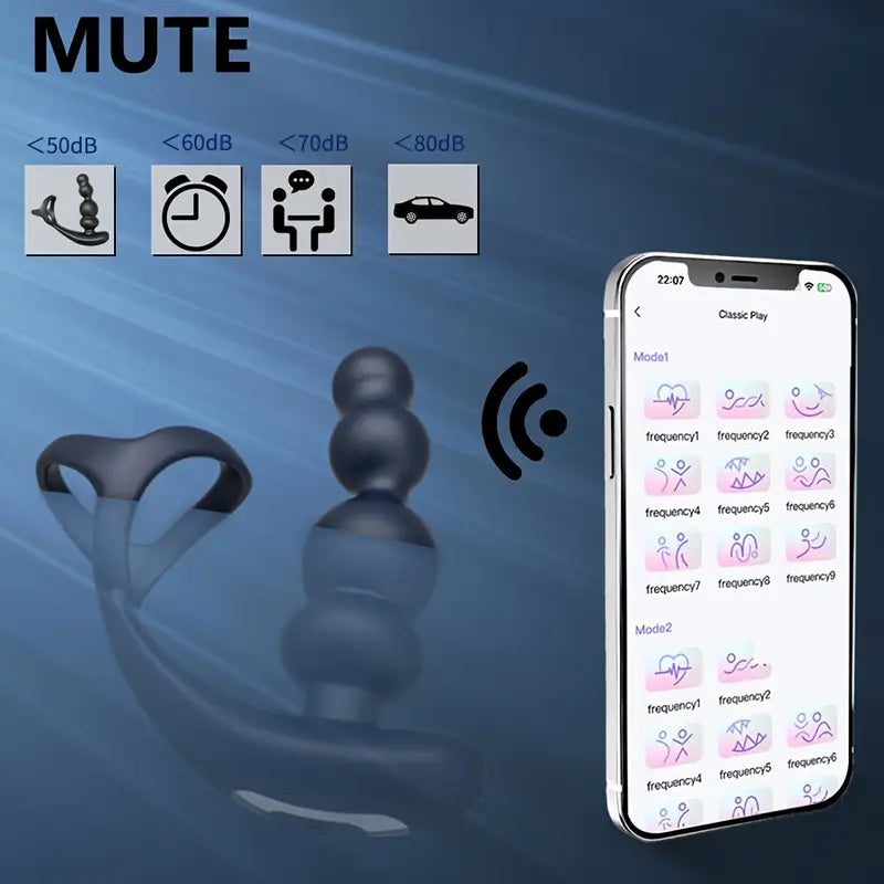 Double Motor Male Prostate Massager Vibrator 360° Rotate Ring Butt Plug