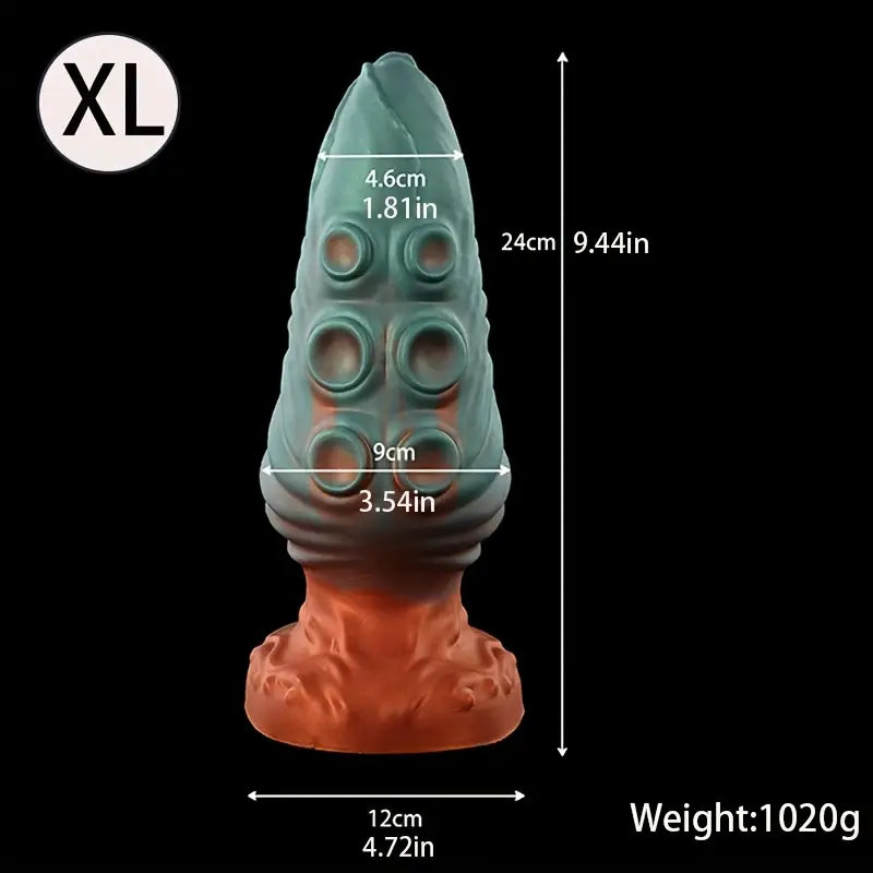 Large Diameter Soft Silicone Octopus Anal Plug Gradient Sex Toy