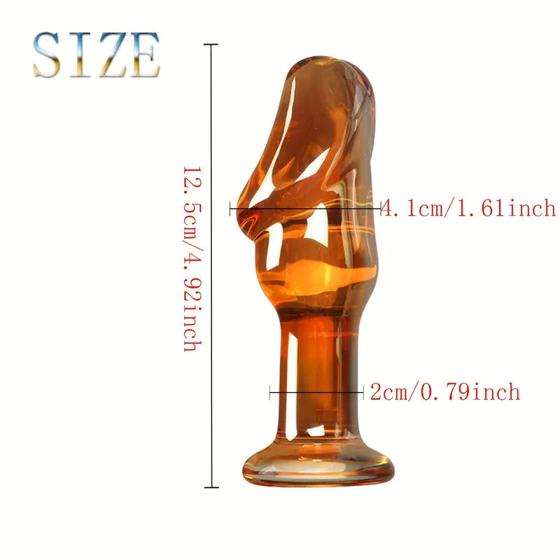 4.92in 5.31in Crystal Glass Dildo Phallic Anal Butt Plug G-Spot Stimulator