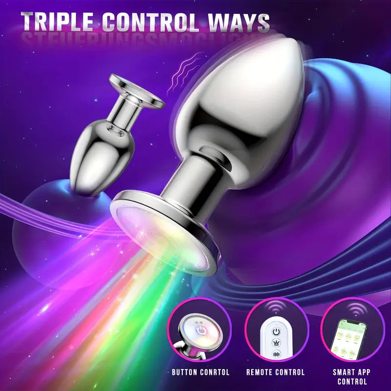 Butt Plug With 10 Vibrating Modes Flashing Light Base Prostate Massager