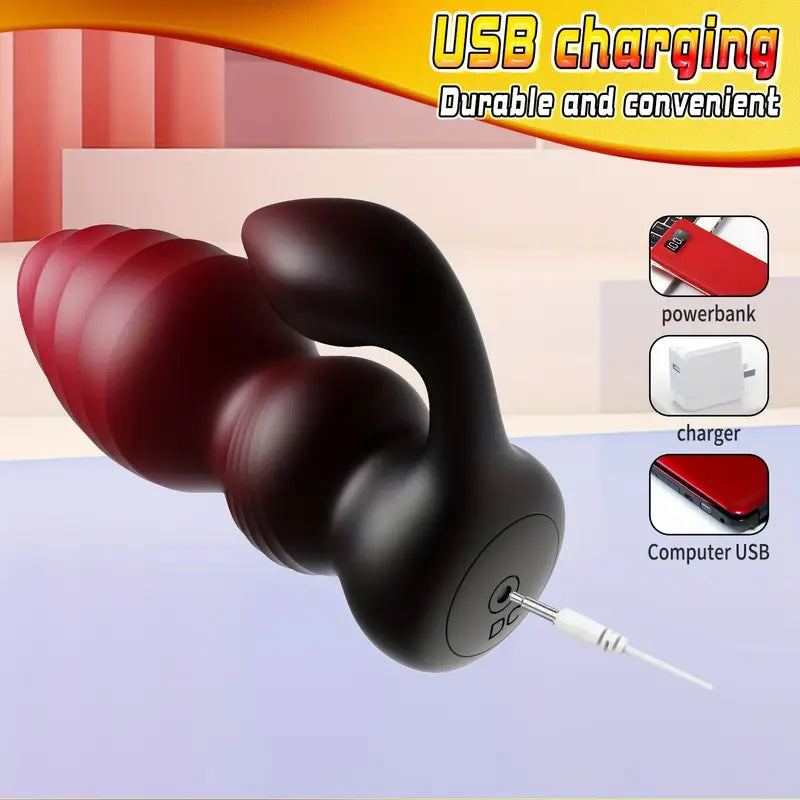 Dual Vibration Motor 7 Frequency Double Earthquake Anal Butt Plug