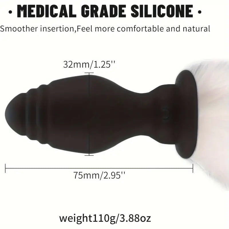 Vibrating Foxtail Anal Butt Plug Remote Control Vibrator Anal Sex Toy