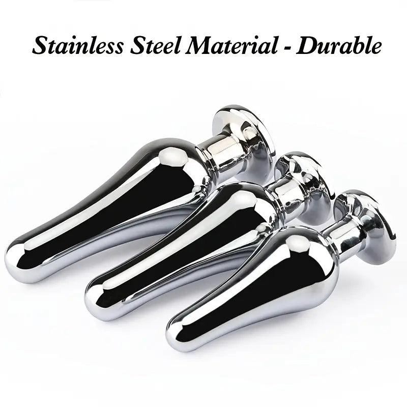 Tapered Anal Plug Trainer Kit Metal Jeweled Fetish Jewelry Butt Plug