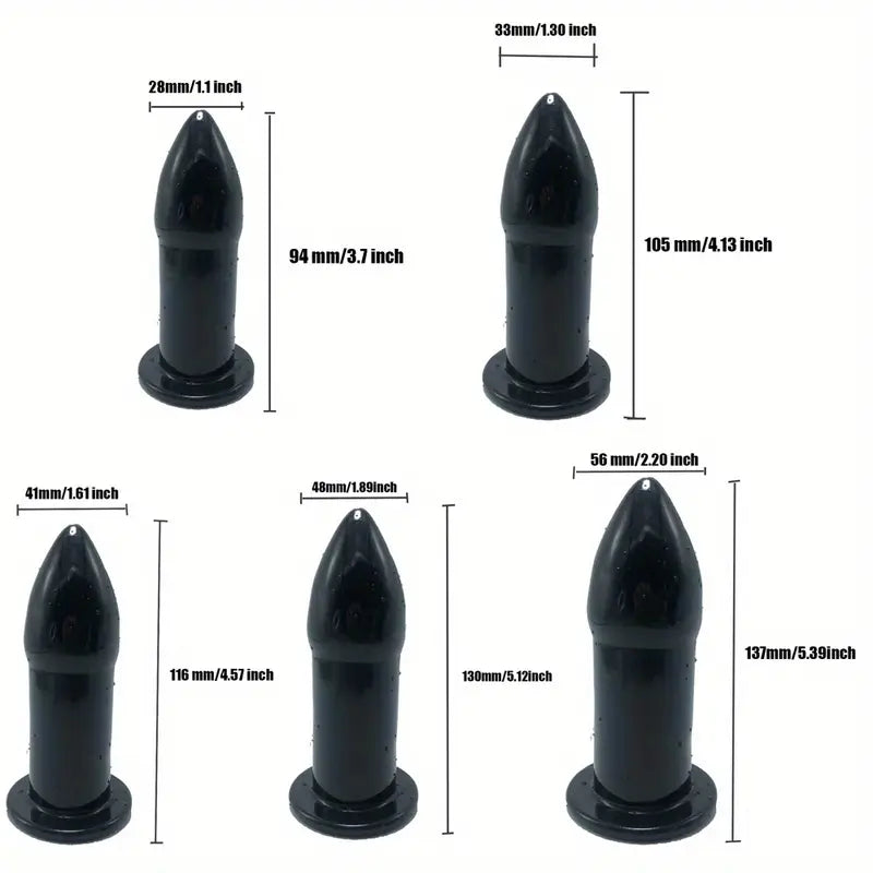 5-Piece Set Hollow Bullet-Shaped Anal Plugs Finger Anal Dilators