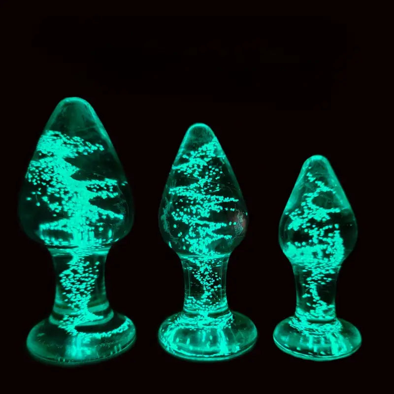 Smooth Solid Luminous Glass Anal Plug Adult Sex Toy For Female