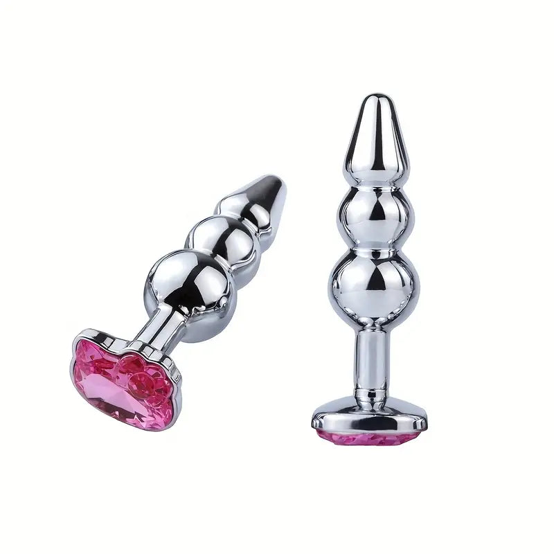 Cat Face Shape Jewel Base Metal Anal Plug Butt Plug Couples Sex Toy