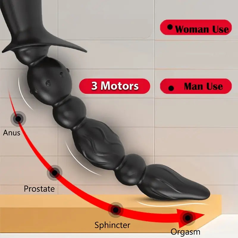 Vibrating Prostate Massager With 10 Modes Silicone Anal Vibrator
