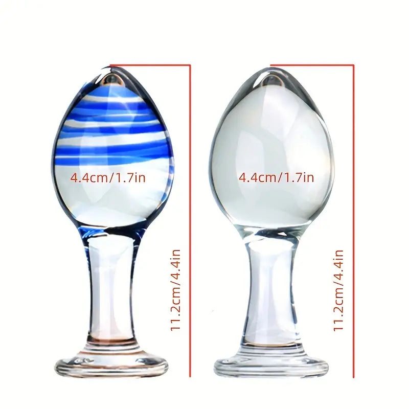 Glass Anal Plug Female Sex Toy Bead Prostate Massage Crystal Dildo