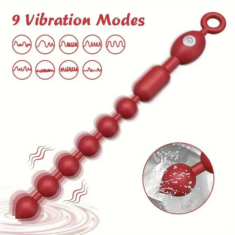 Anal Vibrator Anal Beads Balls Butt Plug Soft Silicone Vibrating Anal Beads