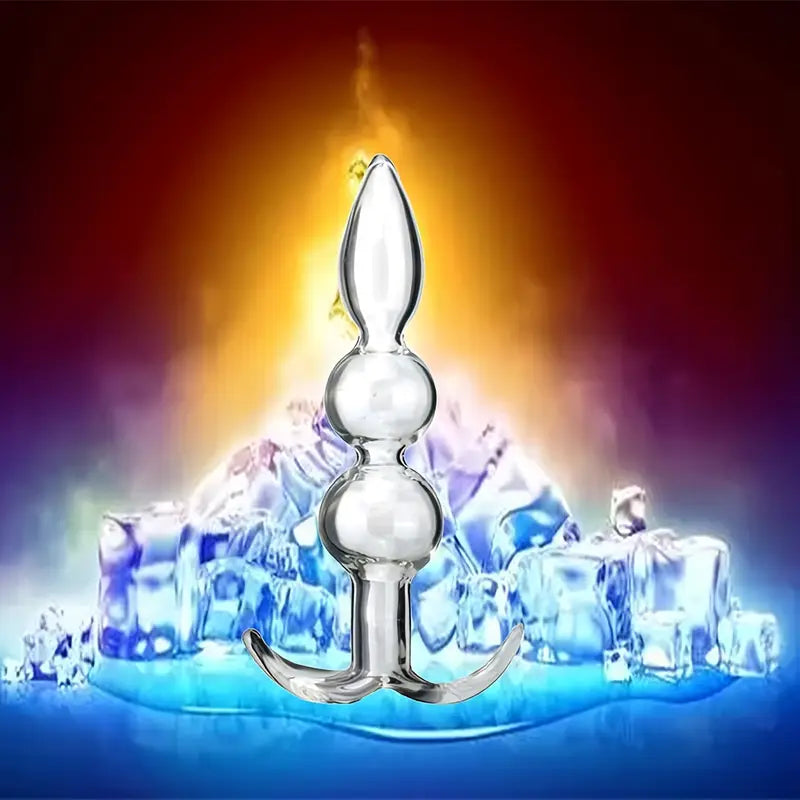 Crystal Glass Anal Plug Clear Hollow Anal Plug Prostate Anus Dilator