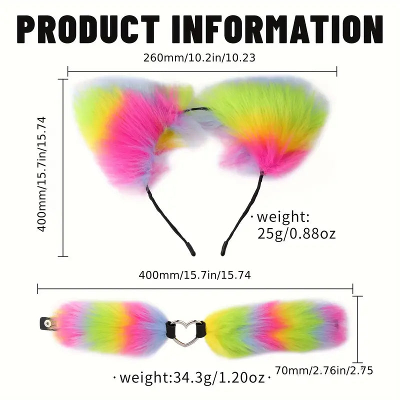 4pcs Butt Plug Anal Plug Set Fox Tail Anal Plug Cat Ears Headband Collar