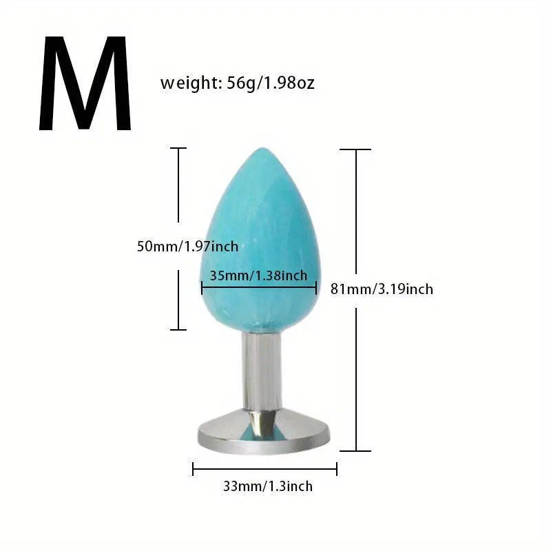 Colorful Water Diamond Metal Anal Plug For Couples For Foreplay Intimacy