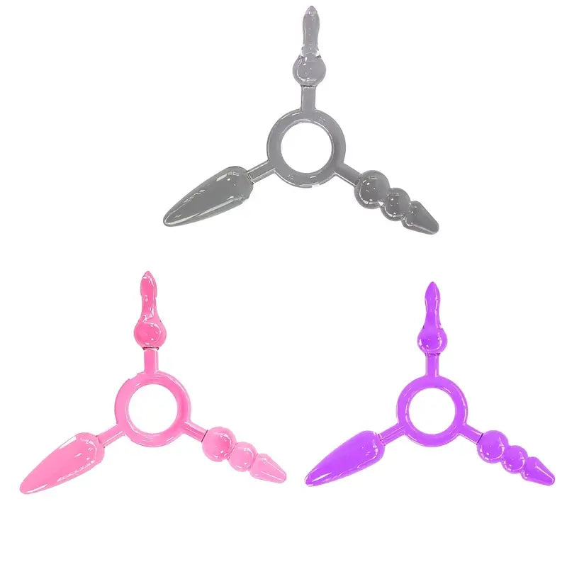 Vibrant Three-headed Anal Beads Butt Plugs For Expanding Anal Sex Toy