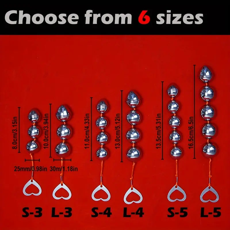 Metal Anal Beads Balls Training Sex Toy Butt Ass Plug For Prostate Massage