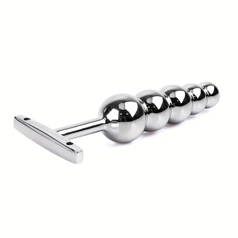 Fetish Kinky Sex Love Anal Beads Metal Butt Plug With 5 Graduated Balls