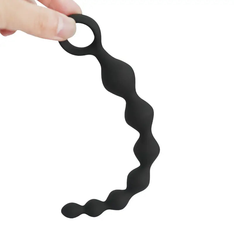 Unisex Premium Silicone Anal Plug With Beaded Ring Design For Stimulation