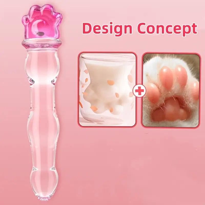 Heart-Shaped Glass Crystal Dildo Anal Plug With Beads Erotic Toy For Men