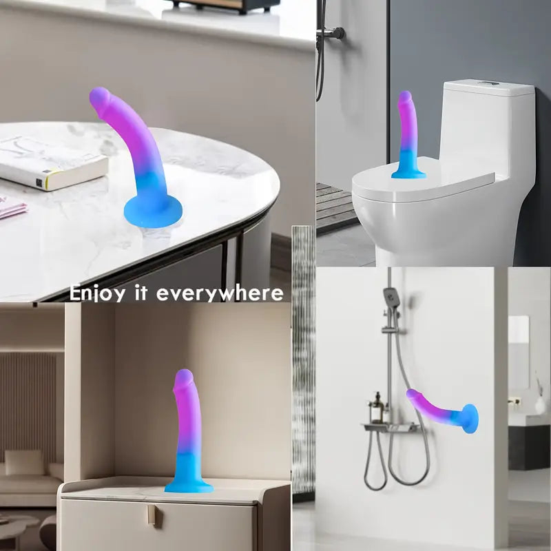 5.5" Soft Silicone Dildo Flexible Anal Plug With Suction Cup For Hands-Free