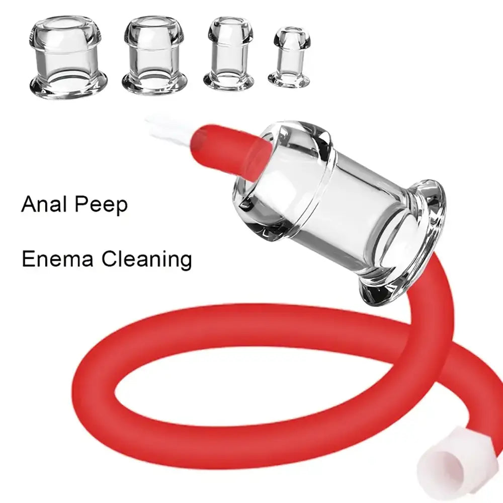 2pcs/Set Butt Plug Silicone Enema Irrigator Soft Bendable Anal Plug