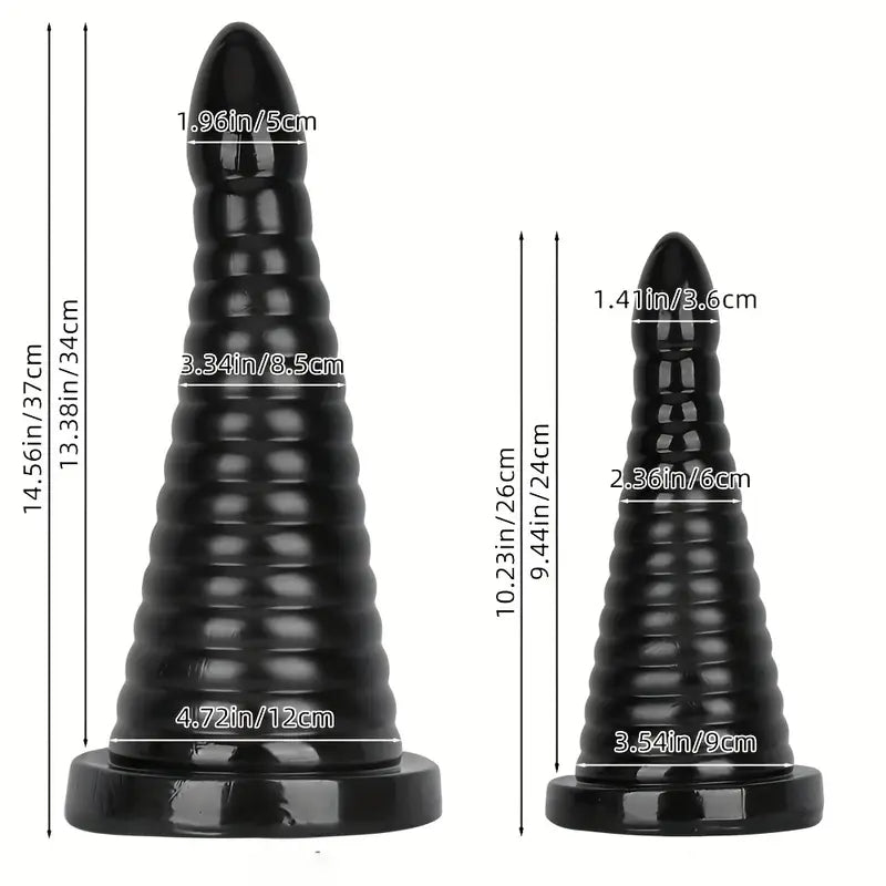 Black PVC Anal Plug Adult Male Arousal Aid For Intimate Accessory