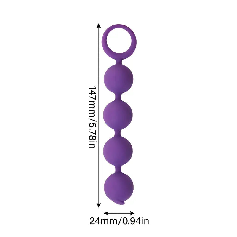 4 Beads Silicone Anal Plug With Pull Tab Anal Beads Anal Expander