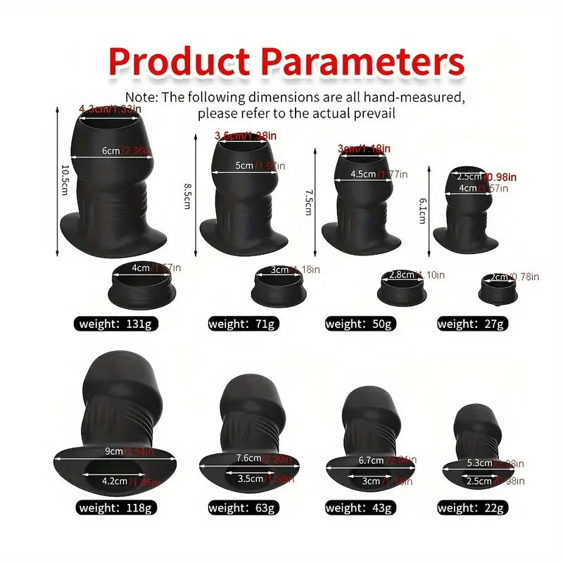 Adult Silicone Hollow Anus Plug Set Waterproof Suitable For Both Men