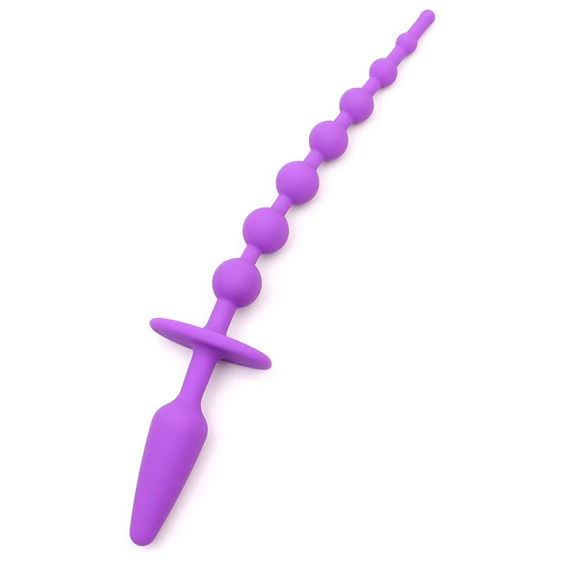 Anal Beads Play Silicone Butt Plug Safe Pull Ring SM Fetish Anal Plug