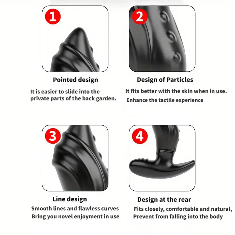 Mute Male Anal Prostate Massager Shark Anal Plug Sex Pleasure Device