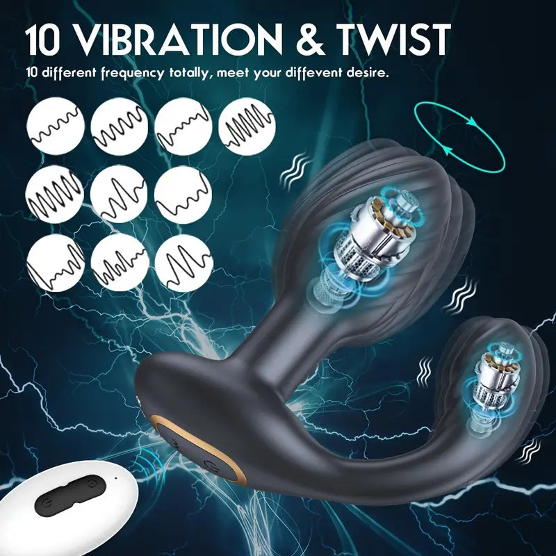 Anal Vibrating Plug 10 Modes Vibrating 10 Twisting Prostate Stimulator