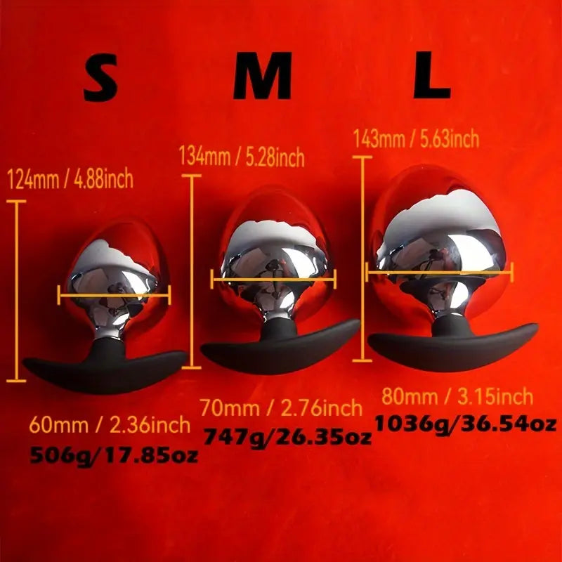 Metal Ass Butt Plug With Anchor Base Heavy Duty Huge Anal Sex Toy