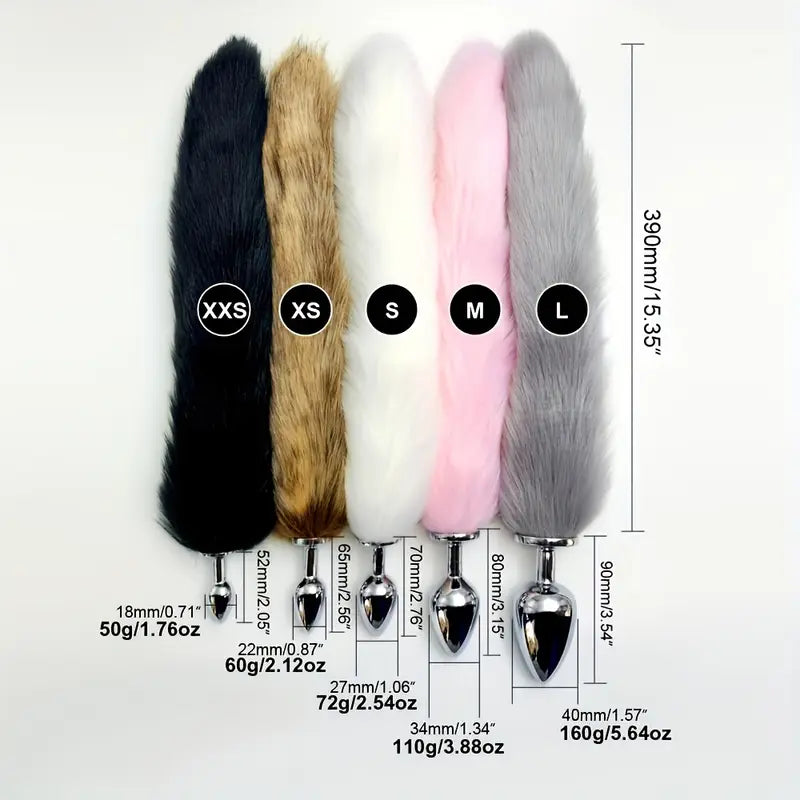 BDSM Five Sizes Dog Tail Anal Plug Animal Tail For Role-playing Sex Games