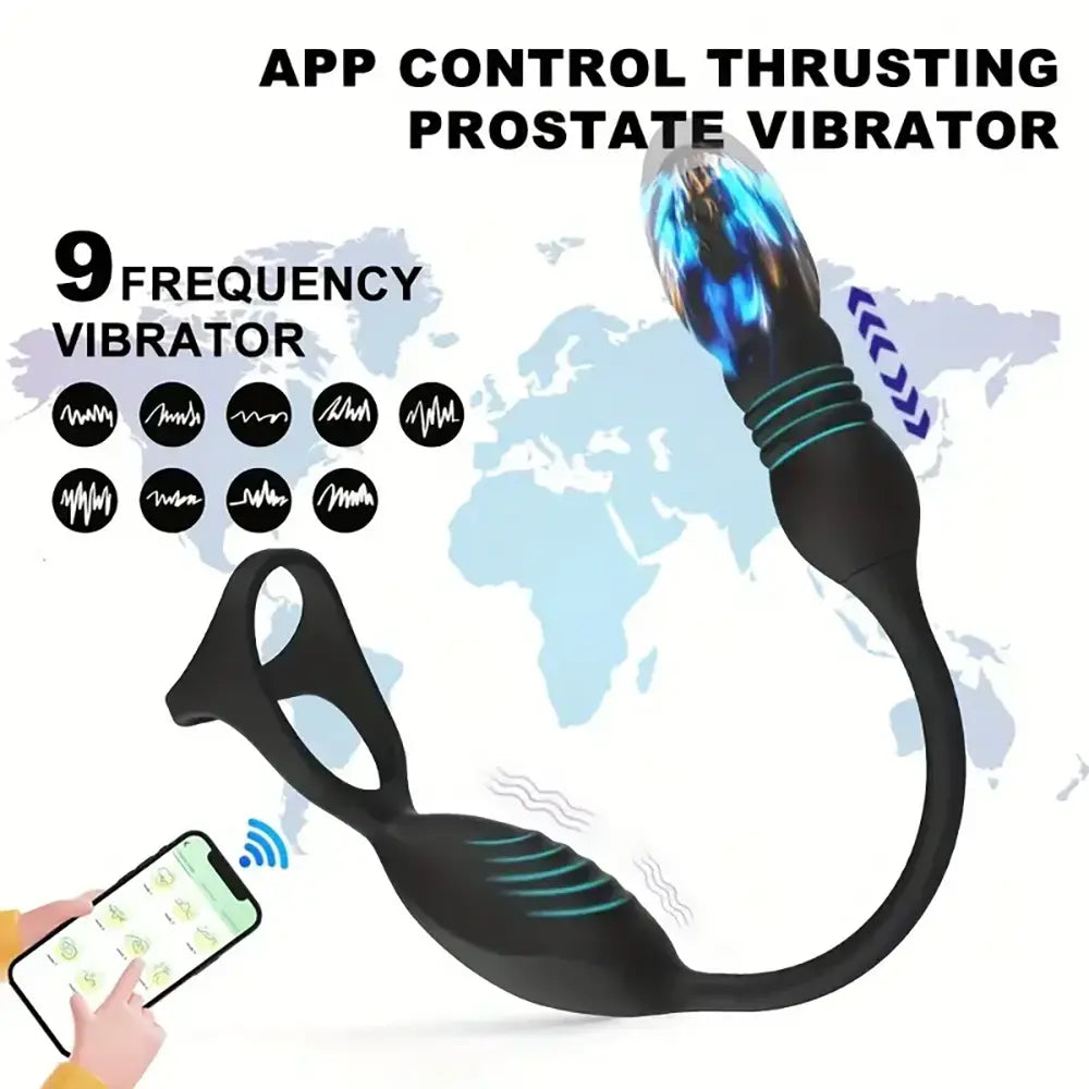 Thrusting Prostate Massager Remote Control Vibrator Perineal Massager