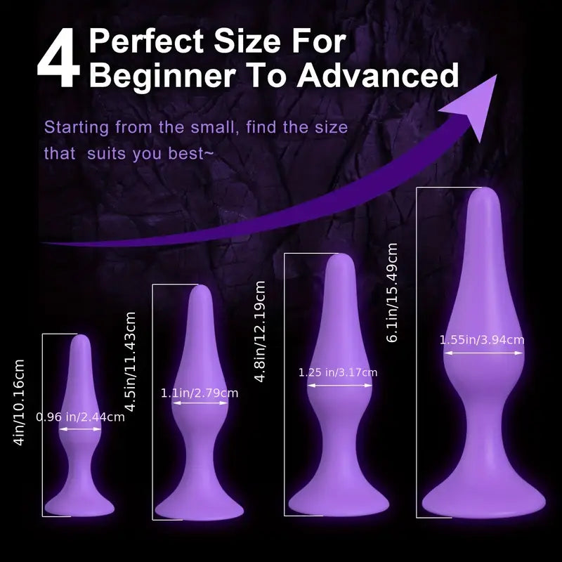 4pcs Anal Plug Training Anal Dildos Anal Prostate Vaginal G-Spot Sex Toy