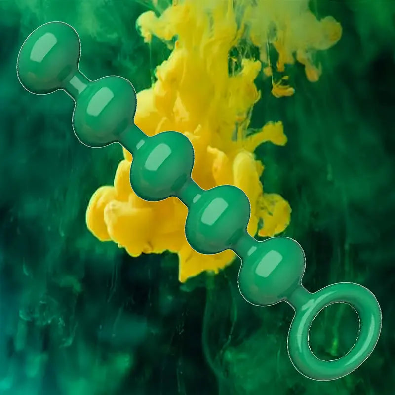 Silicone Anal Bead With 5 Balls Green Butt Plug Anal Sex Toy Pull Ring