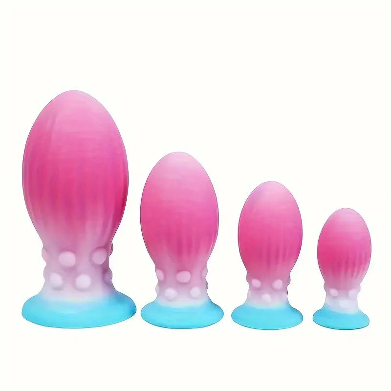 Bright Color Unisex Soft Silicone Anal Plug Toy Anus Dilator Massager