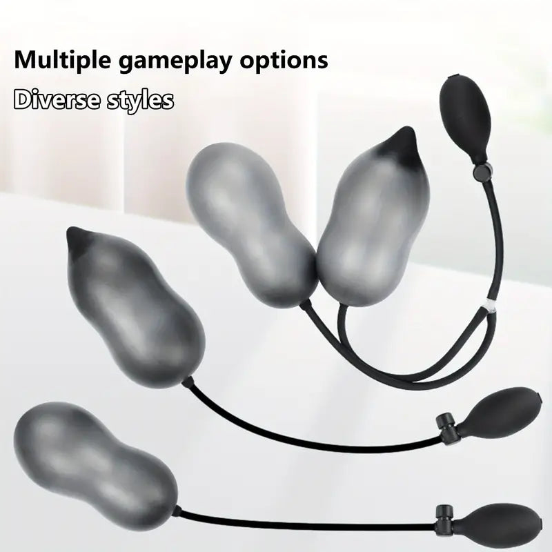 Body-Safe Silicone Inflatable Anal Plug With Quick Release Valve Butt Toy